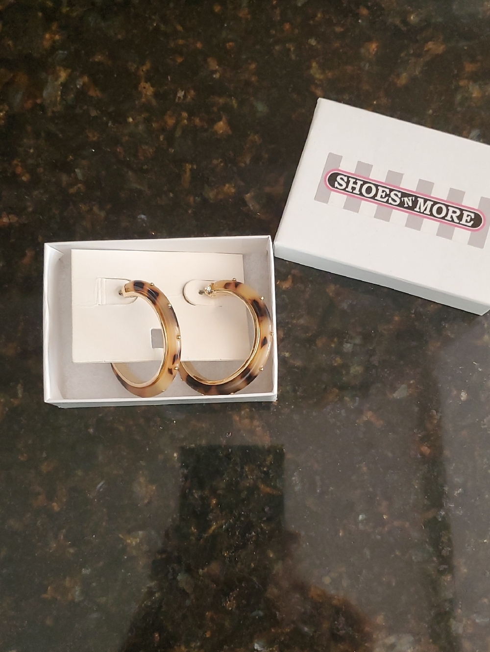 Tortoiseshell Hoop Earrings - Brown Acrylic Hoops